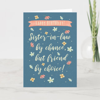 Voor zuster in Law Modern Birthday Kaart