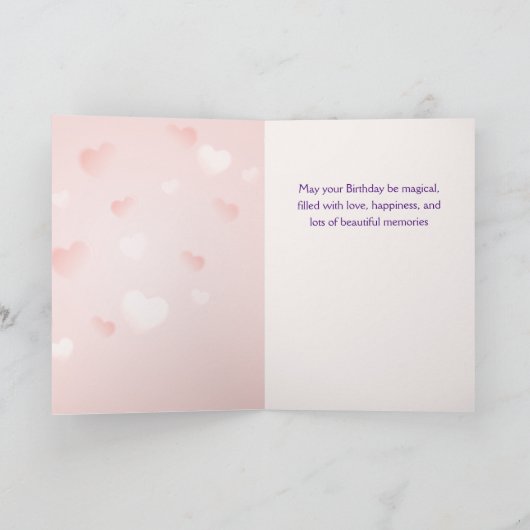 Voor zuster op Birthday Lady van het meer Kaart (Binnen)