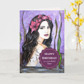 Voor zuster op Birthday Lady van het meer Kaart (Gele Bloem)