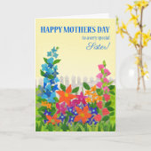 Voor zuster op Moederdag VloertuinKaart Kaart (Gele Bloem)