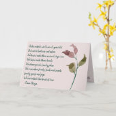 Voor Zuster Zentimental Poem  Roze Birthday Kaart (Gele Bloem)