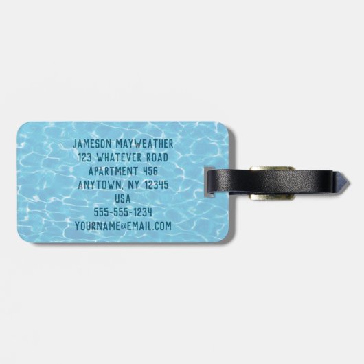 Voor zwemmers en zwemtrainers Zwembad Bagagelabel (Achterkant horizontaal)