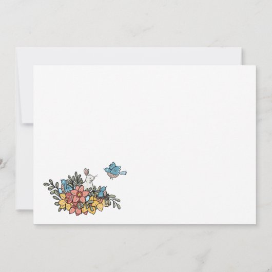 Vooraankondiging Baby Springtime Pasen Aankondiging (Achterkant)