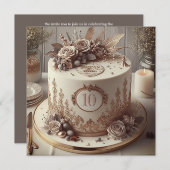 VOORAANSTAANDE BEWERKBARE BRUILOFT JUBILEUM CAKE KAART (Voorkant / Achterkant)