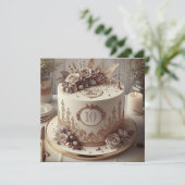 VOORAANSTAANDE BEWERKBARE BRUILOFT JUBILEUM CAKE KAART (Staand voorkant)