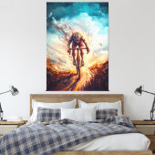 Vooraanzicht fietser - Dynamic Sports Art Cycling Canvas Afdruk (Insitu (Slaapkamer))