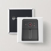 Vooraanzicht van airfryer vierkante button 5,1 cm (Voorkant /achterkant)