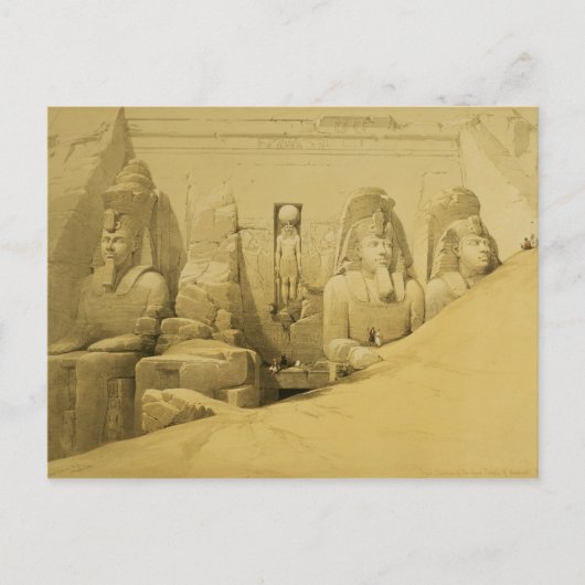 Vooraanzicht van de Grote Temperatuur boven Simbel Briefkaart (Voorkant)