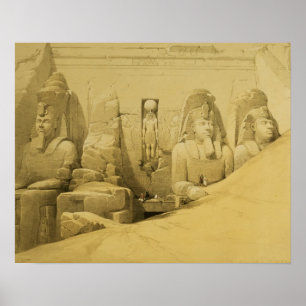 Vooraanzicht van de Grote Temperatuur boven Simbel Poster