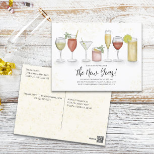 Vooraf behandelde Waterverf voor cocktails van nie Briefkaart