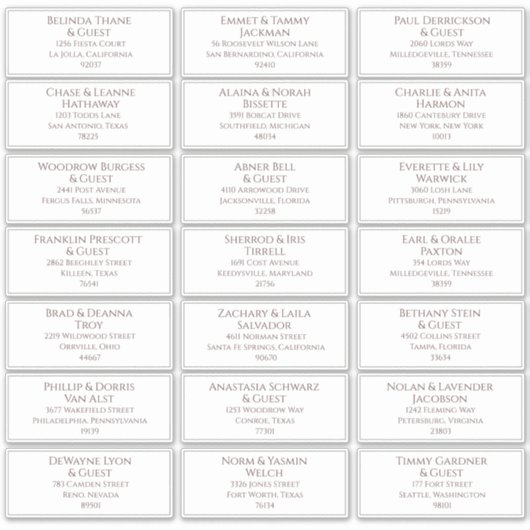 Vooraf geadresseerde Adresetiketten Sticker (Voorkant)