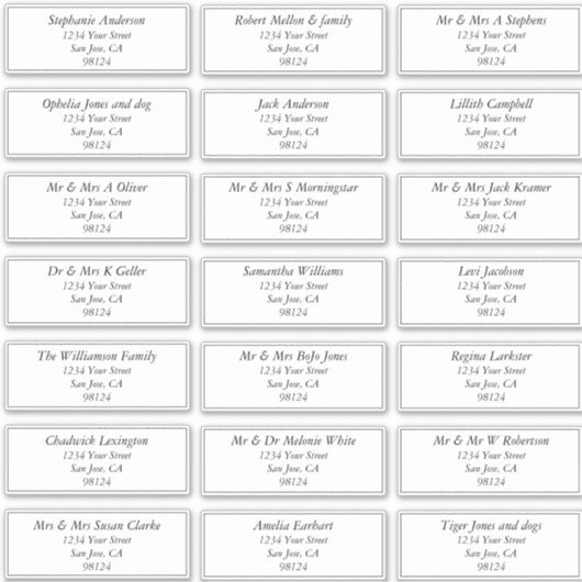 Vooraf geadresseerde Adresetiketten voor gastnaam Sticker (Voorkant)