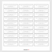 Vooraf geadresseerde bruiloft retourlabel minimali sticker (Vel)