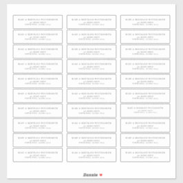 Vooraf geadresseerde bruiloft retourlabel minimali sticker