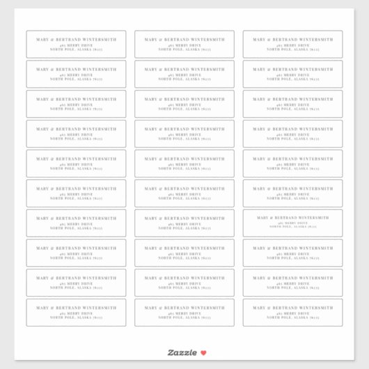 Vooraf geadresseerde bruiloft retourlabel minimali sticker (Vel)