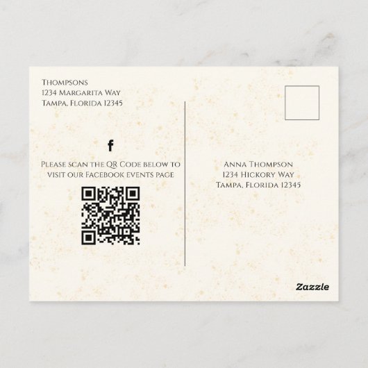 Vooraf geadresseerde QR-code van het nieuwe jaarpr Briefkaart (Achterkant)