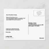 Vooraf gericht aan Trump US Manufacturing Briefkaa Briefkaart (Achterkant)