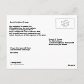 Vooraf gericht Briefkaart op Donald Trump Healthca (Achterkant)