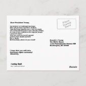 Vooraf gericht briefkaart op Trump American Gothic (Achterkant)