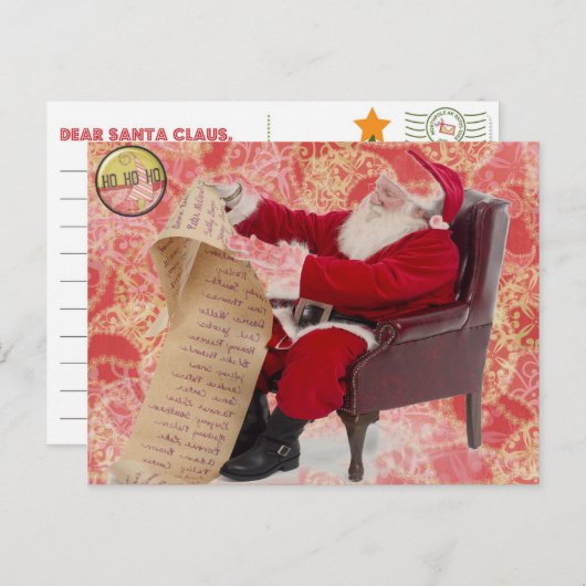 Vooraf gericht Santa Briefkaart (Voorkant / Achterkant)