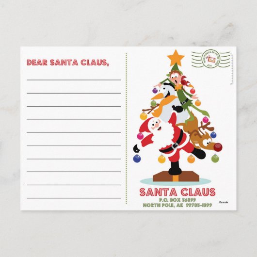 Vooraf gericht Santa Briefkaart (Achterkant)