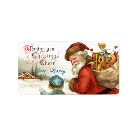 Vooraf ondertekend Wishing you Christmas Cheer Cad Etiket (Voorkant)