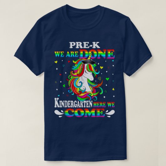 Vooraf zijn we klaar met de kleuterschool hier. We T-shirt (Design voorkant)