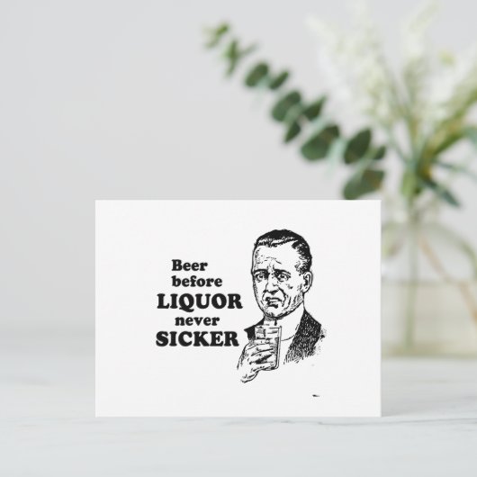 VOORAFGAAND AAN DE LIQUOR BRIEFKAART (Staand voorkant)