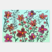 VOORAFGAANDE UNIEKE RODE DOODLE STROMEN INPAKPAPIER VEL (Voorkant 2)