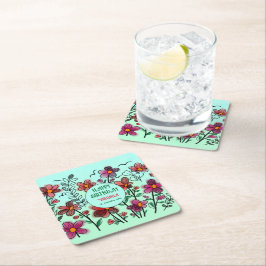 VOORAFGAANDE UNIEKE RODE DOODLE STROMEN KARTONNEN ONDERZETTERS