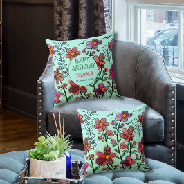 VOORAFGAANDE UNIEKE RODE DOODLE STROMEN KUSSEN