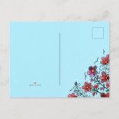 VOORAFGAANDE UNIEKE RODE DOODLE STROMEN UITNODIGING BRIEFKAART (Achterkant)