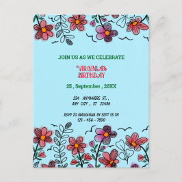 VOORAFGAANDE UNIEKE RODE DOODLE STROMEN UITNODIGING BRIEFKAART