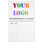 Voorbeeld aangepaste Logo- en tekstbedrijfskalende Kalender (Feb 2027)