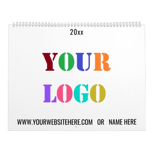 Voorbeeld aangepaste Logo- en tekstbedrijfskalende Kalender (Hoes)