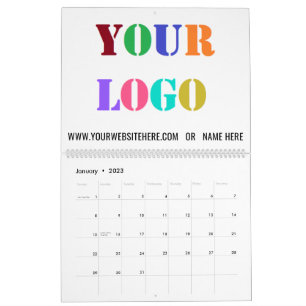 Voorbeeld aangepaste Logo- en tekstbedrijfskalende Kalender
