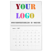 Voorbeeld aangepaste Logo- en tekstbedrijfskalende Kalender (Mar 2027)