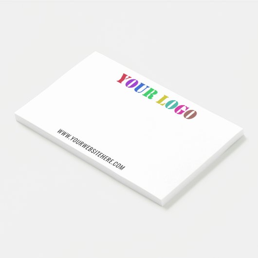 Voorbeeld aangepaste zakelijke Logo-Post-it® notes (Schuin)