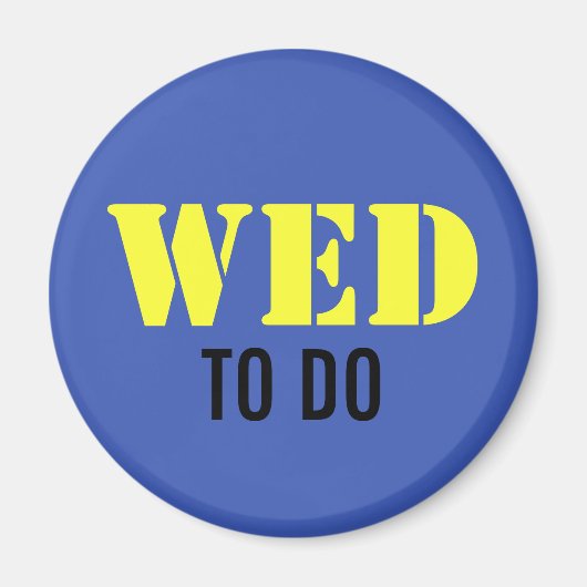 VOORBEELD: ALLEEN KLEUR / blauw + jouw tekst Magneet (Voorkant)