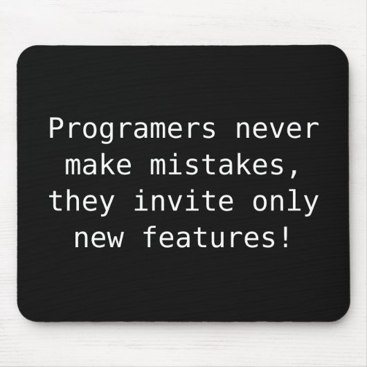 VOORBEELD: ALLEEN KLEUR / zwart + uw grappige teks Muismat (Voorkant)