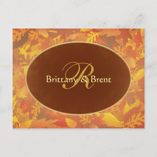 Voorbeeld bruiloft uitnodiging - Herfst Mist Ronde (Achterkant)