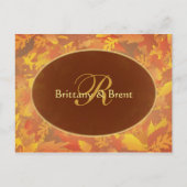 Voorbeeld bruiloft uitnodiging - Herfst Mist Ronde Briefkaart (Achterkant)