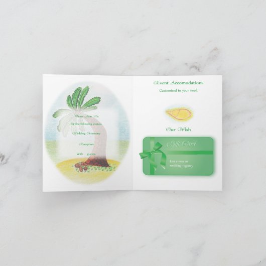 Voorbeeld bruiloft uitnodigingskaart (Binnen)