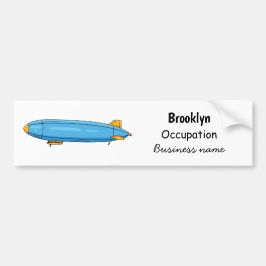 Voorbeeld cartoon van het luchtschip bumpersticker (Voorkant)