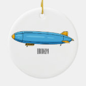 Voorbeeld cartoon van het luchtschip keramisch ornament (Achterkant)
