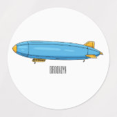 Voorbeeld cartoon van het luchtschip labels (Design 2)