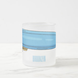 Voorbeeld cartoon van het luchtschip matglas koffiemok