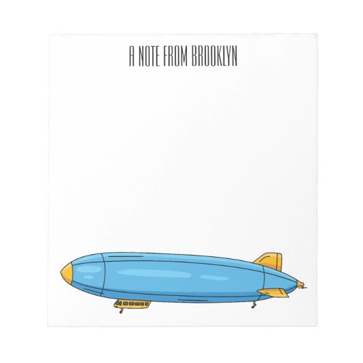 Voorbeeld cartoon van het luchtschip notitieblok (Voorkant)