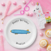 Voorbeeld cartoon van het luchtschip papieren bordje (Feest)