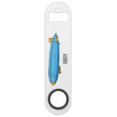 Voorbeeld cartoon van het luchtschip speed flessenopener (Voorkant)